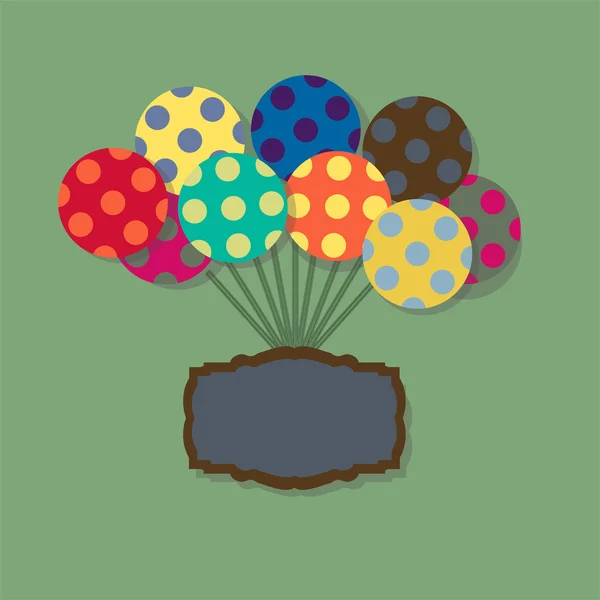 卡与飞行气球的复古风格. — 图库矢量图片