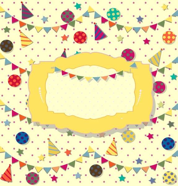 Cartel de celebración de cumpleaños. Ideal para tarjetas de club, postales o invitaciones a fiestas . — Vector de stock