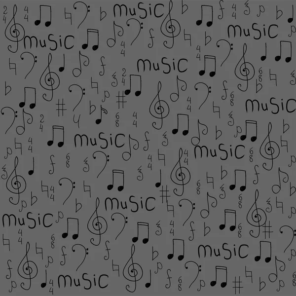 Naadloze patroon met een muzikale noten. vectorillustratie. — Stockvector