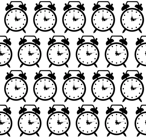 Doodle reloj despertador sin costura patrón de fondo — Archivo Imágenes Vectoriales