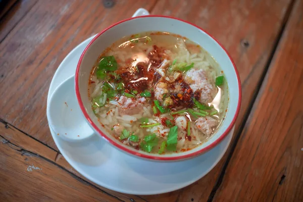 Congee Tailandês Mingau Arroz Tailandês — Fotografia de Stock