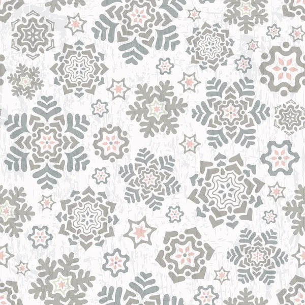 美しい雪の結晶のシームレス パターン — ストックベクタ