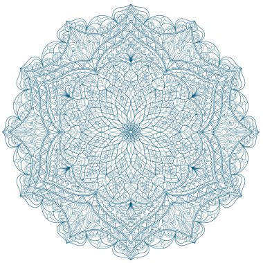 Yuvarlak Mandala desen çizilmiş dekoratif elemanları ile.