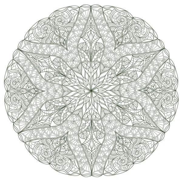 Runda Mandala mönster med handritade dekorativa element. — Stock vektor