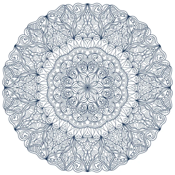 Round Mandala pattern with hand-drawn decorative elements. — Stock Vector