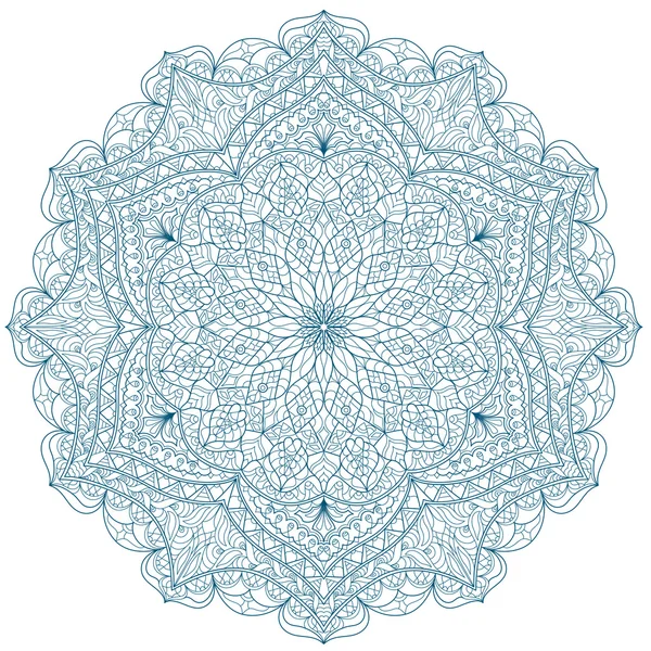 Ronde Mandala patroon met handgetekende decoratieve elementen. — Stockvector