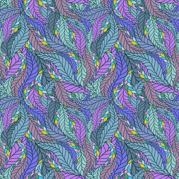 Pola mulus dengan daun abstrak - Stok Vektor
