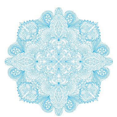 Yuvarlak Mandala desen çizilmiş dekoratif elemanları ile.