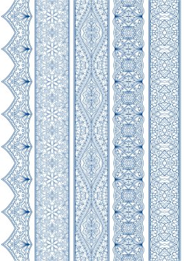 Süs kesintisiz Kenarlıklar vektör Set etnik dekor için