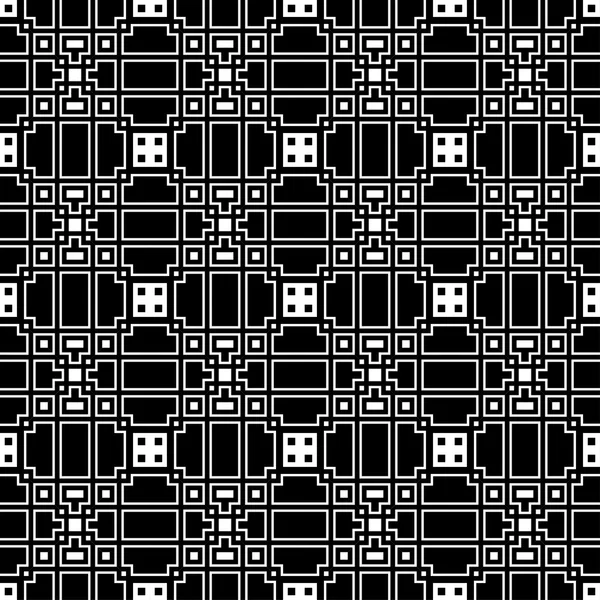 Ein elegantes schwarz-weißes Vektormuster, geometrische quadratische Fliese — Stockvektor