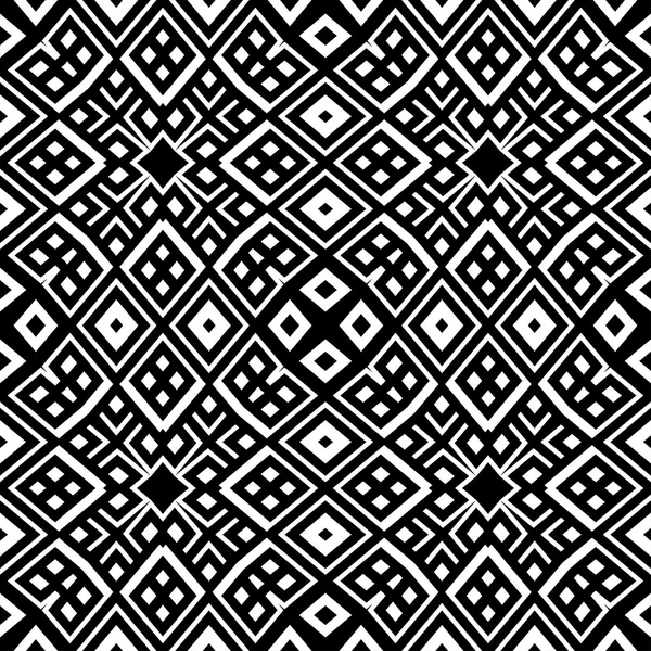 エレガントな黒と白のベクトル パターン、幾何学的な正方形のタイルします。 — ストックベクタ