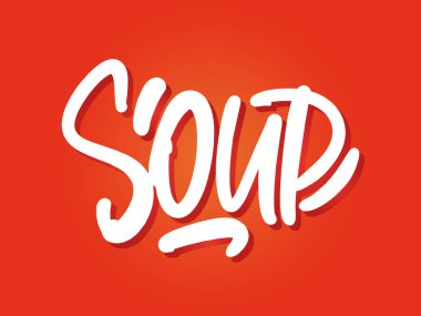 Çorbacı el iş, baskı ve reklam için harf logosu çizdi