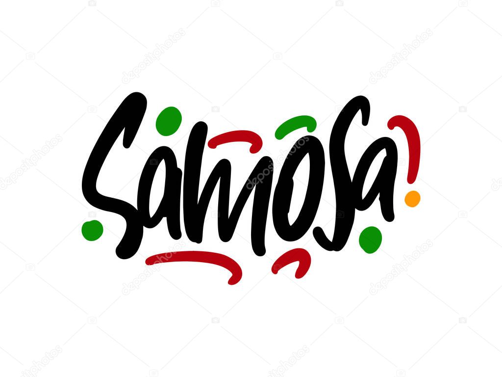 Samosa lettering logo for business, print and advertising.