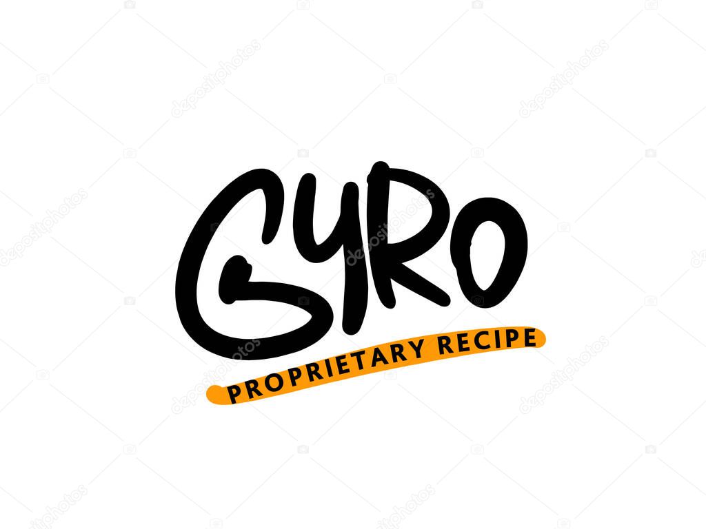 Gyro hand drawn lettering logo for business, print and advertising.