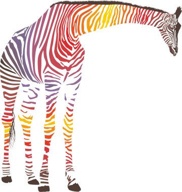 Zebra deri ile soyut zürafa