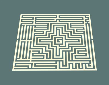Yellow labyrinth on dark background clipart