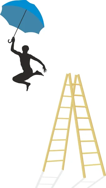 Jump from the ladder — Stock Vector