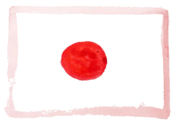 Abstraktní akvarel vlajka Japonsko, vektorové — Stockový vektor
