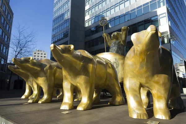 Statue Five Berlin Bears Built Metal Quadriga — Stock Photo, Image