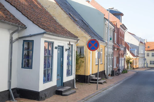 Rudkøbing row of houses — Stok fotoğraf