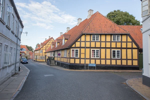 Yellow half-timbered house Rudkøbing — ストック写真