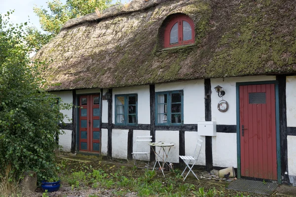 Terk edilmiş thatched yazlık — Stok fotoğraf