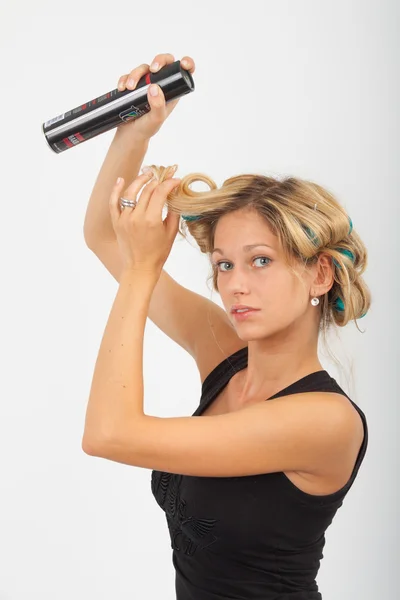 Haare sprayen — Stock Photo, Image