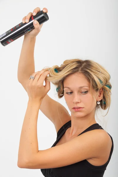 Spray auf Haar — Stock Photo, Image