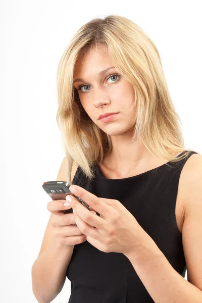 Eva digitando SMS — Fotografia de Stock