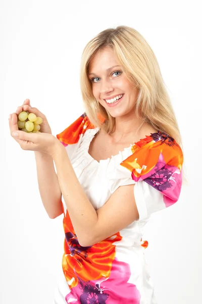 Eva and grapes — Stock Photo, Image