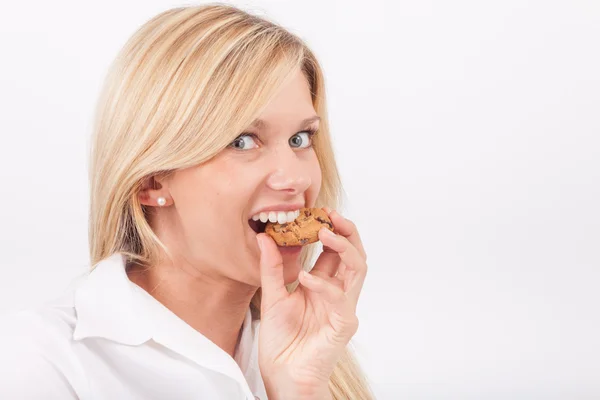 Eva with biscuit — Stock Photo, Image