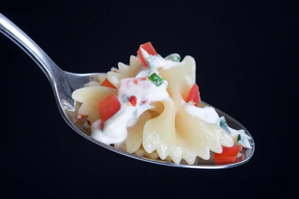 Farfalle on black — Stock Photo, Image