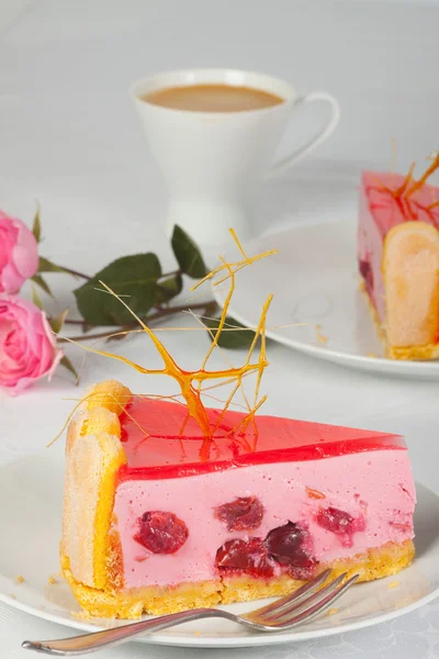 Kirschtorte nah — Stockfoto