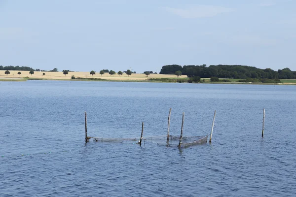 Gillnets in the lake — Stock Photo, Image