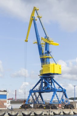 Sarı-Mavi endüstriyel vinç