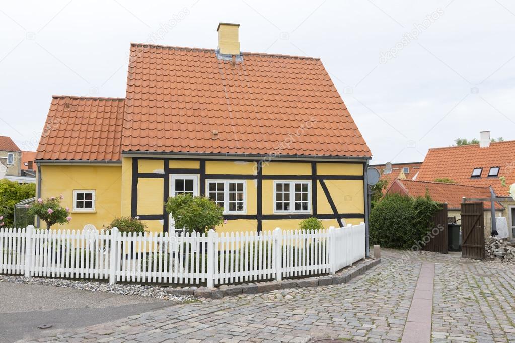 Timbered house in yellow