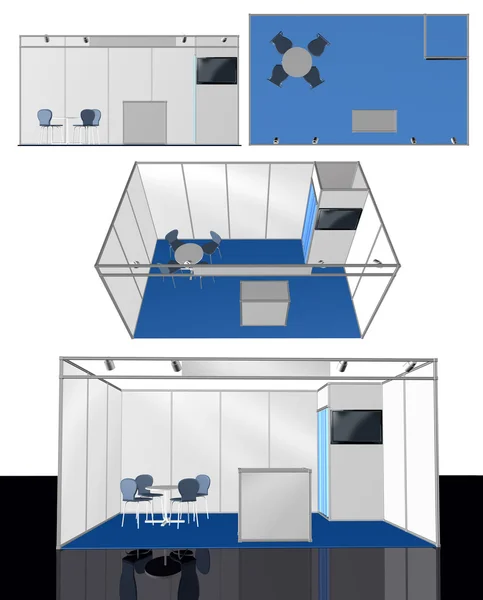 展览站空白 3dtemplate — 图库照片