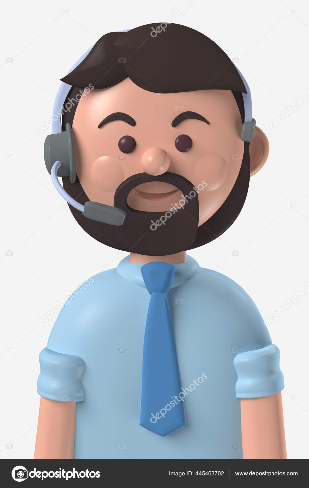 Retrato de avatar de desenho animado 3d de atendimento ao cliente feminino