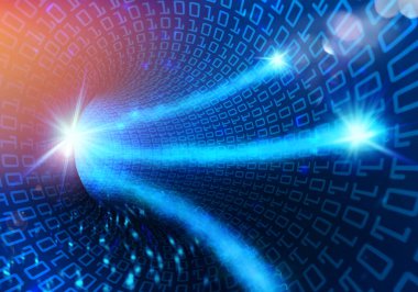 Çift haneli yüksek hızlı elektron hızı tüneli, dijital otoyol teknolojisi soyut kavramı