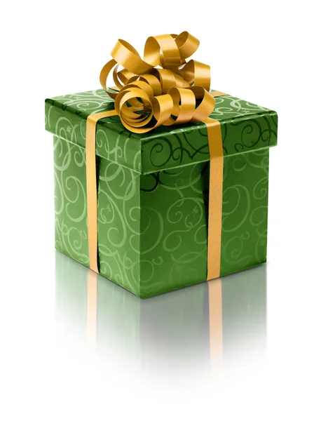 Elegante scatola regalo verde — Foto Stock