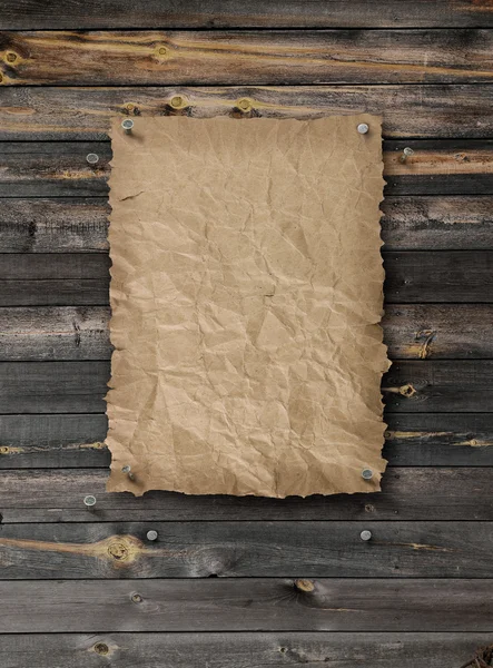 Empty wanted poster on plank wood wall — Stock Photo, Image