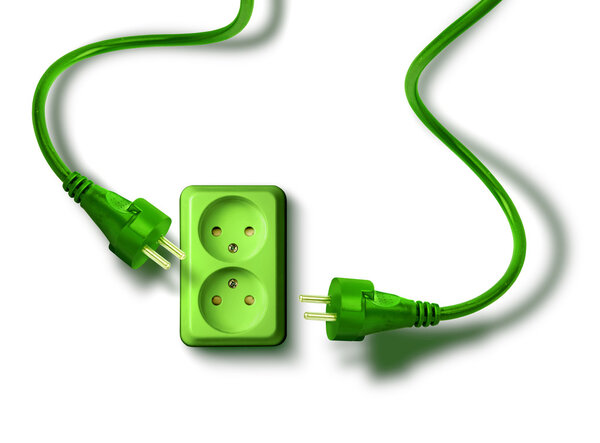 Green energy need concept wall socket