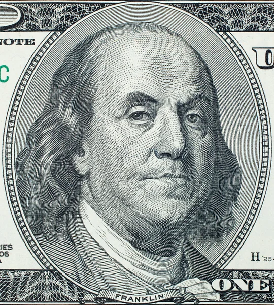 Retrato enojado de Benjamin Franklin — Foto de Stock