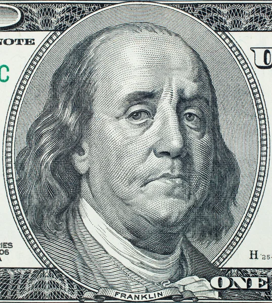Trauriges Benjamin-Franklin-Porträt Stockbild