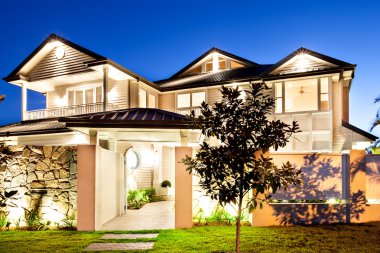 Alacakaranlık fotoğraf ve bir gören gece manzarası.