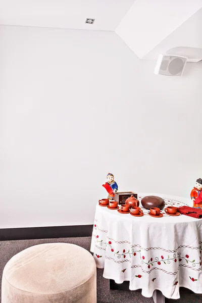 Çince Geleneksel Çay Tablo Kahverengi Kupa Kil Masanın Üzerine Yapılan — Stok fotoğraf