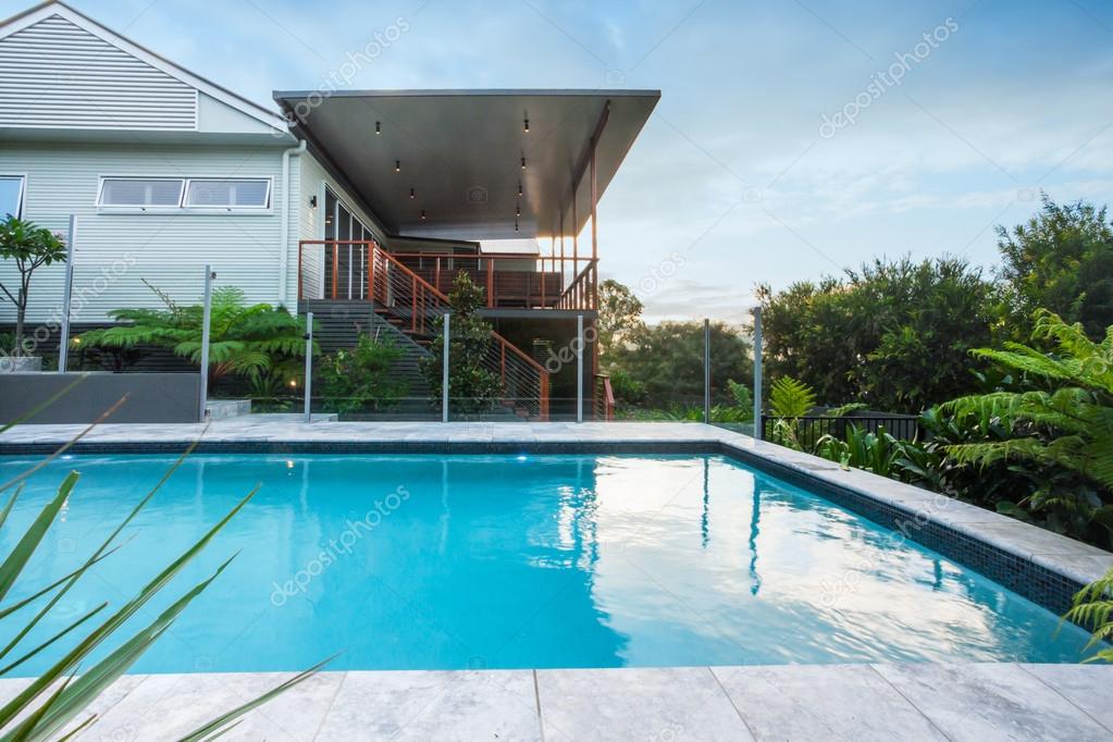 Modern Home With Swimming Pool Stock Photo - Download Image Now