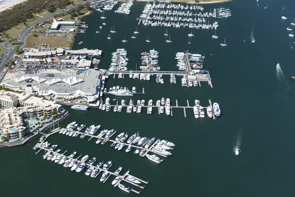 Aerial shot of luxurious docks — Stock Photo, Image