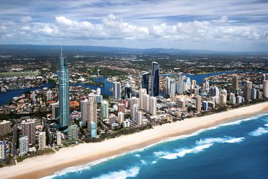 Gold Coast şehrin havadan görüntü