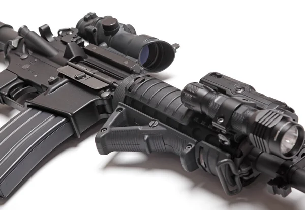 O rifle preto close-up — Fotografia de Stock